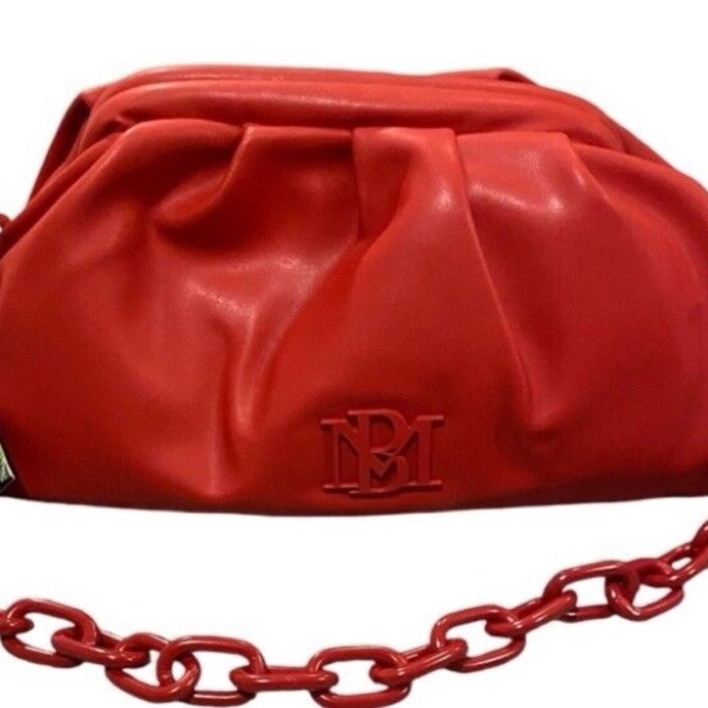 BADGLEY MISCHKA Ruched Convertible Clutch - Red NWT. Retails for $129. - Picture 3 of 9